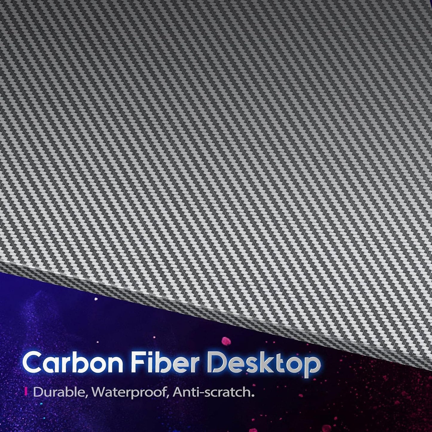 L Shaped Gaming Desk with Carbon Fiber Surface