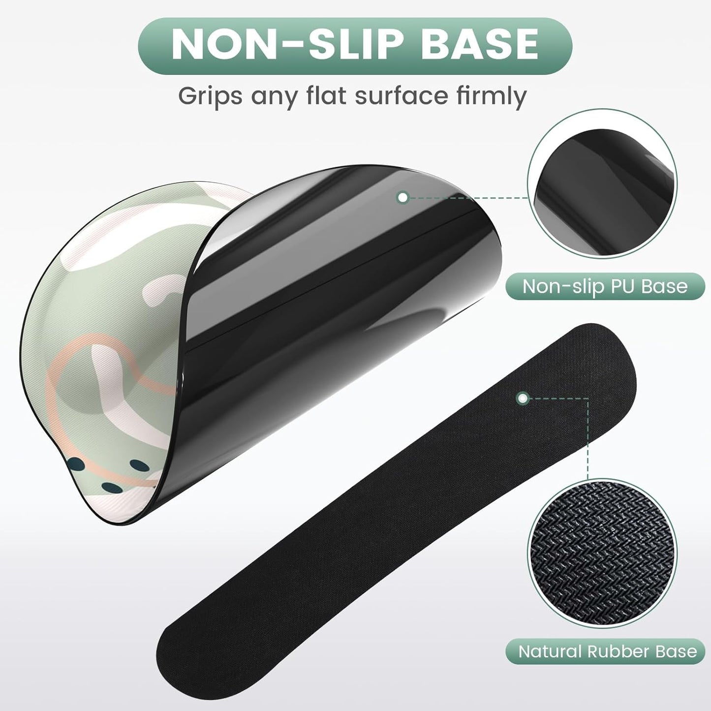 Mouse Pad Wrist Support Keyboard Wrist Rest Set, Ergonomic Mouse Pad with Non-Slip Base for Computer Laptop Home Office + Coasters, Easy Typing & Pain Relief Mouse Mat, Tropical Plants