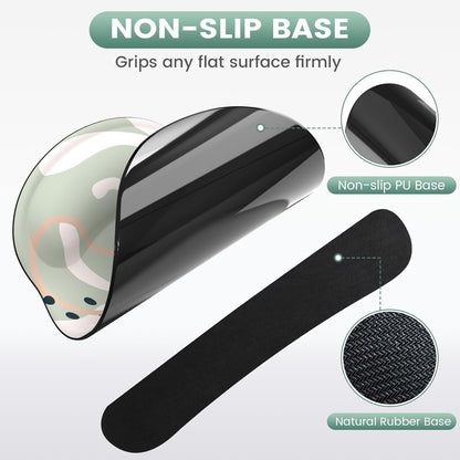 Mouse Pad Wrist Support Keyboard Wrist Rest Set, Ergonomic Mouse Pad with Non-Slip Base for Computer Laptop Home Office + Coasters, Easy Typing & Pain Relief Mouse Mat, Tropical Plants